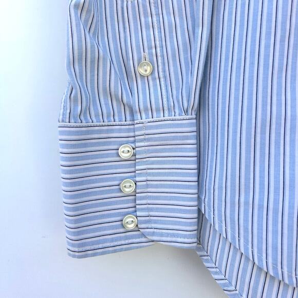 Ralph Lauren Y2K LRL Striped Button Down Western Shirt Blue Medium Cotton Preppy - Picture 7 of 8